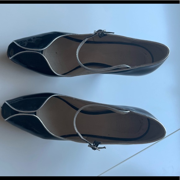 Italian leather black pumps with open toe - Picture 5 of 6